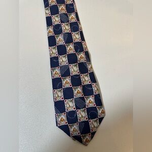 Tommy Bahama Navy and Multicolor Patterned Silk Tie